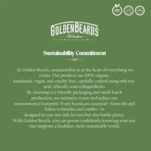 Vista 9 de Golden Beards - Cepillo vegano para barba – Mango de bambú y cerdas a base de plantas – Cepillo ecológico para el cuidado de la barba para hombres