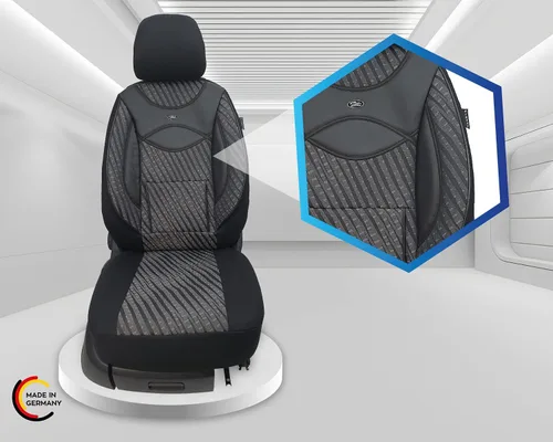 Vista 9 de BREMER SITZBEZÜGE Custom Car Seat Covers Compatible with VW T5 Multivan Driver & Passenger Set from 2003-2015 / Car Seat Covers Protective Cover 115