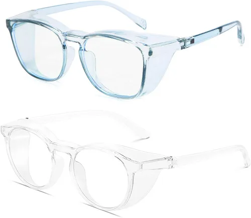 Vista 25 de Gafas de seguridad anti niebla para mujeres y hombres, TR90, lentes de bloqueo de luz azul, transparentes, antiarañazos, protección UV, marco