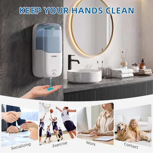 Vista 10 de Dispensador automático de jabón, montaje en pared de 33.8 onzas, sin