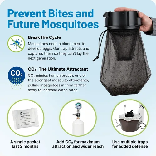 Vista 4 de Biogents Trampa para Mosquitos al Aire Libre Mosquitaire con Refuerzo de CO₂ y Señuelo SweetScent Alternativa Repelente Ecológica, Sin Pesticidas