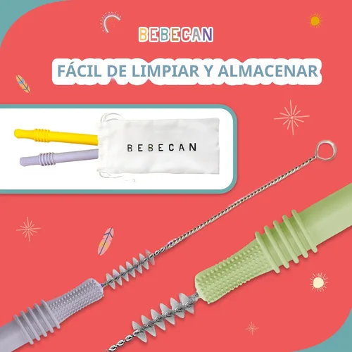 Vista 5 de Bebecan Varillas de dentición para bebés de más de 36 meses – Ayudas de dentición de silicona súper suave, alivio bucal para bebés, molares