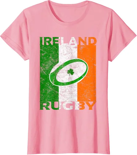 Vista 15 de Camiseta de rugby irlandés con la bandera de Irlanda, regalo vintage Negro