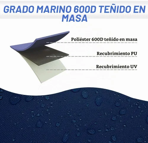Vista 7 de 600D Resistente al Desvanecimiento y a las Grietas Cubierta Completa para Motor Fuera de Borda Remolcable, Cubierta de Motor de Barco Impermeable