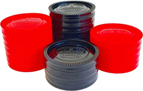 Vista 3 de SEETOOOGAMES 24 piezas de 3 pulgadas Jumbo piezas de repuesto a cuadros solamente-12rojo, 12negro