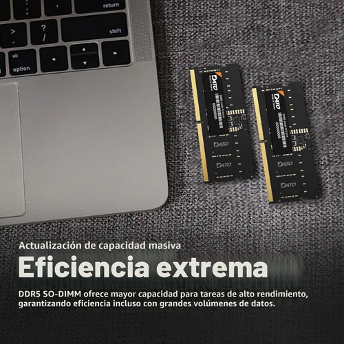 Vista 4 de DATO DDR5 SODIMM 32GB Kit 16GBx2 RAM para Laptop 5600MHz PC5-44800 CL46 1.1V 262-Pin Sin ECC no tamponado dimm, Módulo de memoria para Notebook