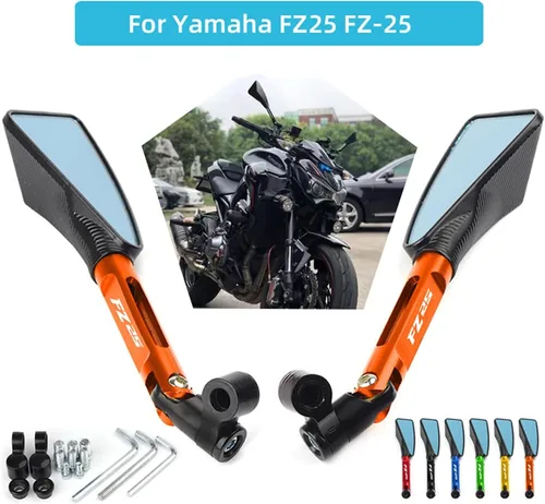 Vista 3 de Accesorios para Yamaha FZ25 FZ-25 Accesorios universales de motocicleta CNC Aluminio Vista trasera 0.315 in 0.394 in Espejo retrovisor lateral