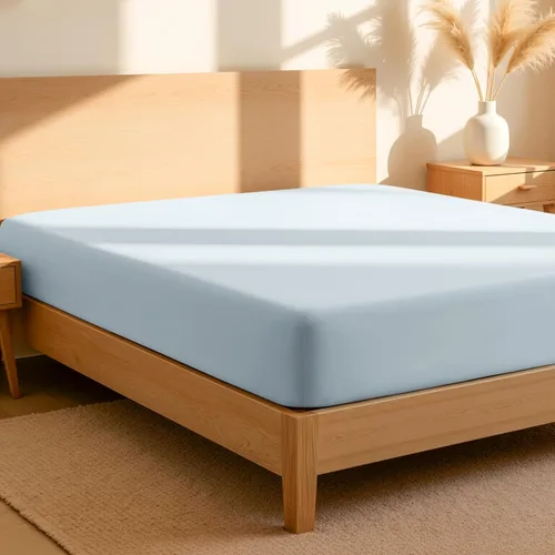 Vista 22 de Bare Home Sábana bajera ajustable 100 % algodón orgánico Twin, tejido de percal crujiente, ligera y transpirable, sábana bajera de bolsillo profundo