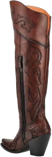 Vista 4 de Dan Post Seductress Botas por encima de la rodilla de cuero castaño