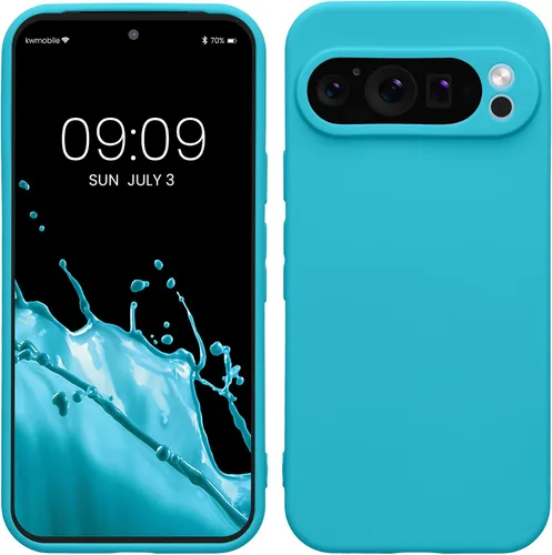 Vista 82 de kwmobile Funda compatible con Google Pixel 9 - Funda protectora delgada de TPU para teléfono - Acabado mate suave - Piedra antigua
