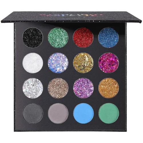 Vista 9 de UCANBE Pro Paleta de Sombra de Ojos con Purpurina - Paleta Profesional de 16 Colores - Polvo de Sombra de Ojos con Purpurina Prensada Gruesa y Fina