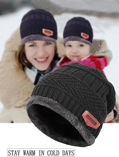Vista 6 de T WILKER Juego de 2 gorros de punto de invierno para niños y niñas de 5 a 14 años