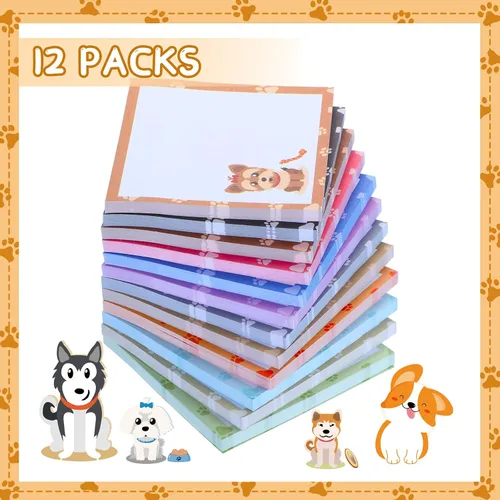 Vista 3 de Handepo Paquete de 12 Notas Adhesivas de Perros a Granel, Lista de Tareas Pequeña, Bloc de Notas Divertido de Animales Lindos, Suministros