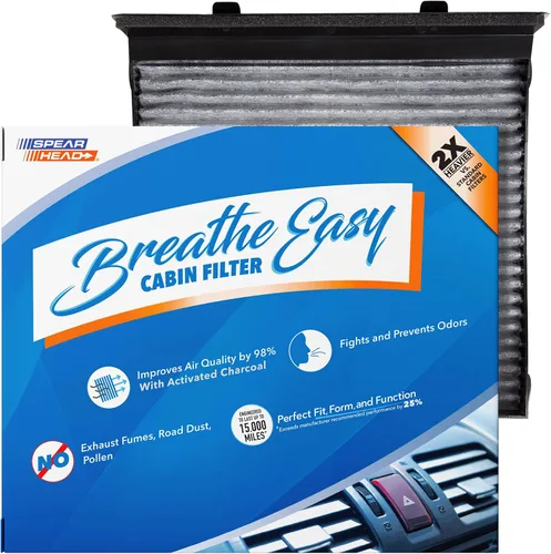 Vista 45 de Spearhead Odor Defense Breathe Easy - Filtro de cabina para AC y calentador Compatible con Chrysler 200 2015-17, Cherokee 2014-18 como OEM Hasta
