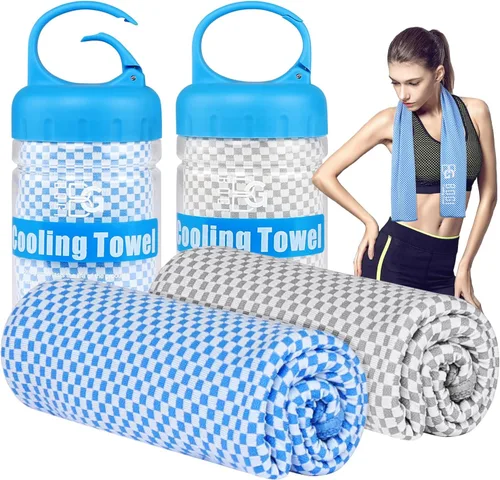 Vista 13 de BOGI Toallas refrescantes para cuello y cara, toalla suave y transpirable para enfriamiento instantáneo, se mantiene fresca para yoga, deportes