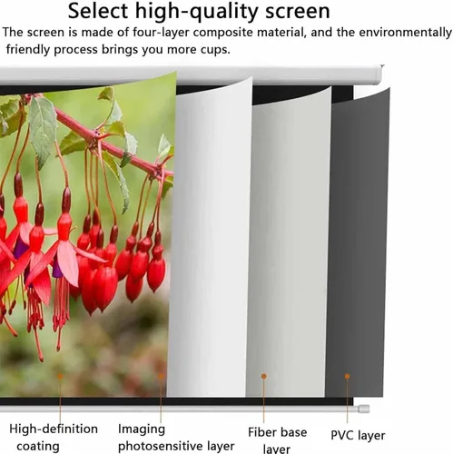 Vista 5 de Motorised Tela Proyector (Electric Projector Screen) 16:9 4k HD Portable Extensible Screen,Remote + Wired Control,Ceiling-Mounted for Theater &