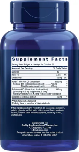 Vista 3 de Life Extension Super Omega-3 EPA/DHA Aceite de Pescado y Vitaminas D y K con Yodo de Mar