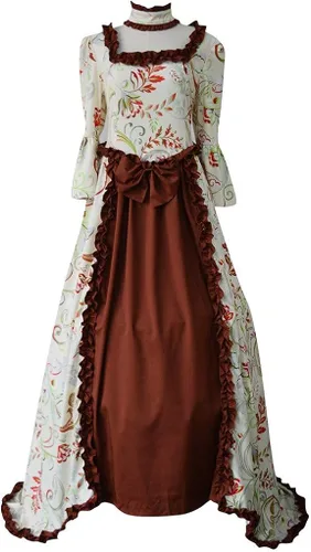 Vista 6 de Disfraz medieval para mujer, vestido victoriano de Marie Antonieta, vestido victoriano del siglo XVIII, vestido de baile medieval de la guerra civil