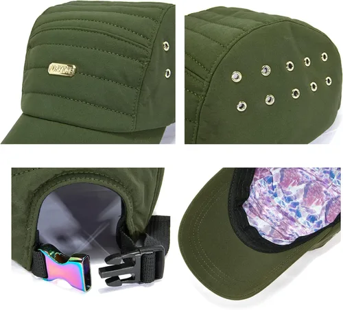 Vista 4 de FK FORKICKS Gorra de béisbol lavable a rayas para hombre y mujer, Negro