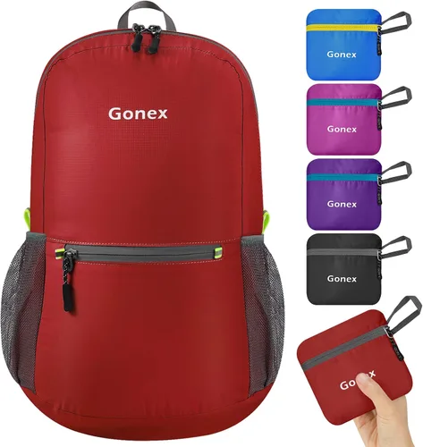 Vista 13 de Gonex Mochila Ultraligera Plegable de 20L, Práctica, Plegable para Camping, Viajes al Aire Libre, Ciclismo, Mochila Escolar