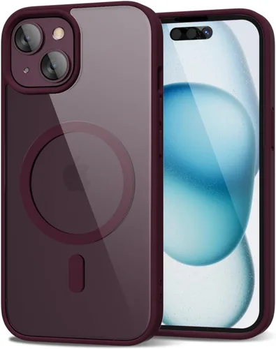 Vista 211 de oakxco Funda magnética transparente compatible con Magsafe, bonita funda delgada y transparente de poliuretano termoplástico no amarillenta, carcasa