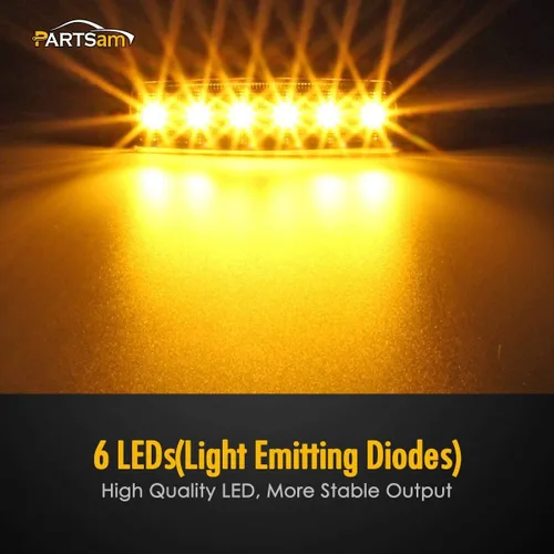 Vista 3 de Partsam 6 luces indicadoras laterales LED, paquete de 5, 3.8 pulgadas, 5 x ahumado/ámbar.