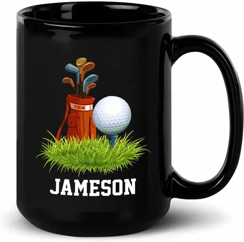 Vista 16 de Taza de café de fútbol personalizada con nombre, regalos para hombres, mujeres, amantes del fútbol, taza de cerámica negra personalizada de 11 onzas