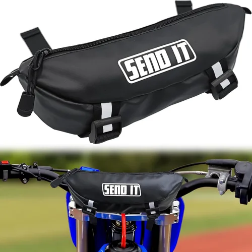 Vista 11 de Bolsa impermeable para manubrio de motocicleta Bolsa compacta de almacenamiento para manillar de motocicleta Bolsa de motocross de ajuste Rojo