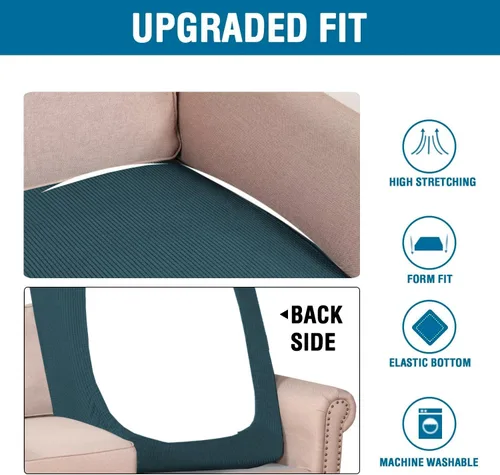 Vista 351 de H.VERSAILTEX Fundas de Cojín de Asiento Individuales Super Elásticas Fundas de Sofá Fundas de Cojín de Sofá Fundas Deslizables Juegos Tela de Sarga