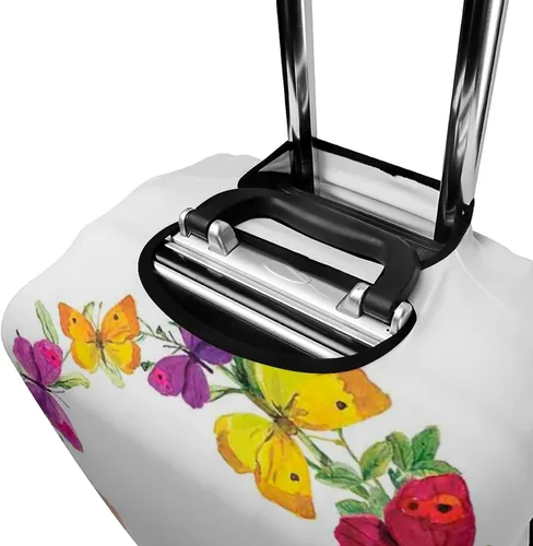 Vista 5 de Funda de equipaje de viaje, funda de maleta de viaje con mariposa, mariposa con hierbas, se adapta a equipaje de 30 a 32 pulgadas, lavable, a prueba