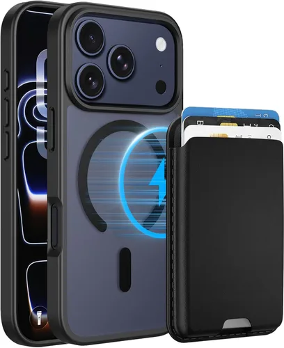 Vista 14 de Funda magnética para iPhone 12 Pro Max, cartera magnética desmontable con soporte para tarjetas, [compatible con MagSafe] grado militar, a prueba