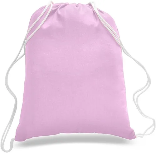 Vista 8 de ToteBagFactory Bolsas de algodón con precio promocional Mochilas Arte Artesanía, Rosa encendido, Cordón