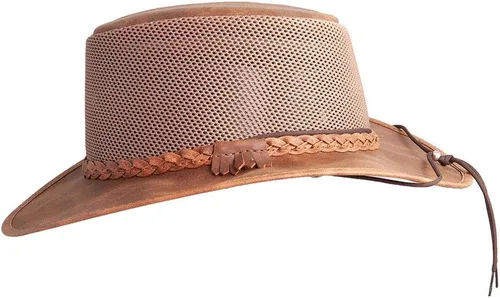 Vista 2 de American Hat Makers Breeze Mesh Sun Hat Hombre y Mujer - Sombrero de cuero para exteriores