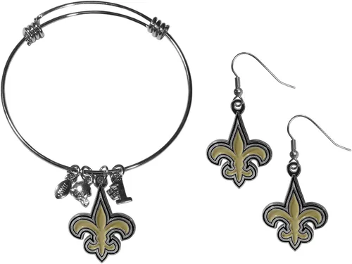 Vista 7 de Siskiyou Sports NFL womens Dangle Earrings and Charm Bangle Bracelet Set
