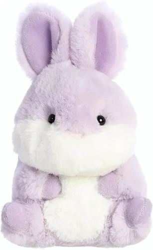 Vista 2 de Aurora Rolly Pets Bundle - Juego de conejitos de peluche de 5 pulgadas (rosa y lavanda)