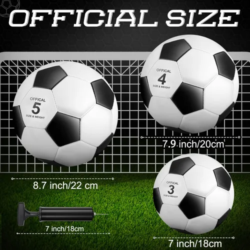 Vista 2 de HyDren 8 pelotas de fútbol a granel con bomba desinflada, tamaño oficial, pelota de fútbol deportiva para niños y adultos, juego para interiores