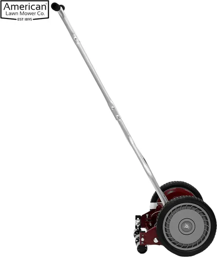 Vista 52 de American Lawn Mower Company 1204-14 Cortacésped de carrete de empuje de 4 hojas de 14 pulgadas, color rojo