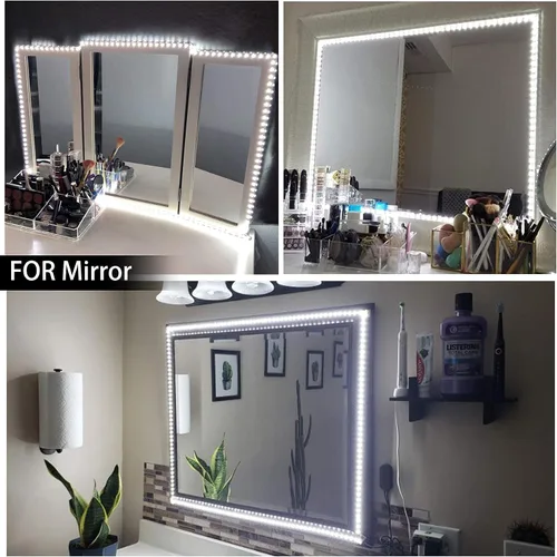 Vista 3 de MYPLUS - Tira de luces LED de color blanco, 16.4 pies, luz diurna blanca de 6000 K, cinta de luces LED con 700 lúmenes regulables y 300 LEDs, tira
