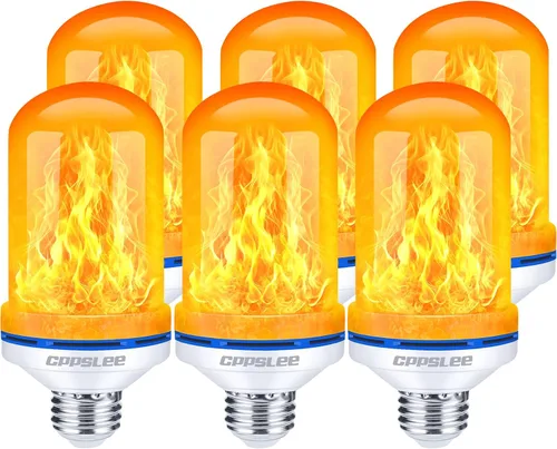 Vista 12 de CPPSLEE - Bombillas LED de llama mejoradas, bombillas parpadeantes de 4 modos, bombilla de llama de base E26 para decoraciones de Halloween al aire