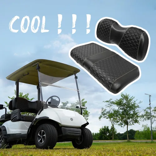 Vista 6 de Fundas de asiento delantero para carrito de golf para Yamaha Drive 2007-2016/Drive 2 2017+ Cojín de asiento universal OEM delantero, fundas de Negro