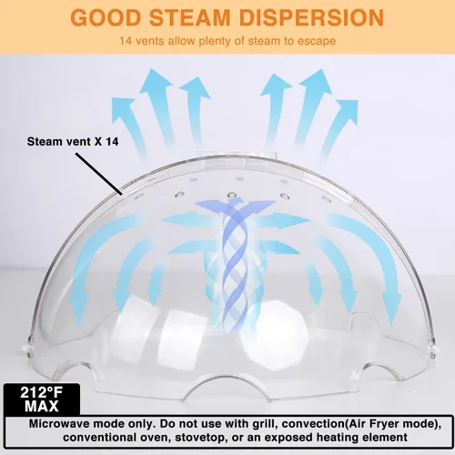 Vista 5 de Cubierta Volteable para Salpicaduras de Microondas, Cubierta de Microondas para Alimentos, Platos, Cubierta de Plato de Microondas Más Alta