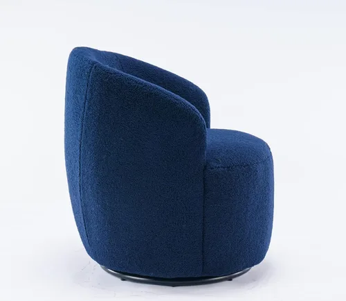 Vista 47 de Silla giratoria decorativa, moderna silla tapizada de barril con respaldo ergonómico y cojín cómodo, sillón individual de ocio para sala de estar