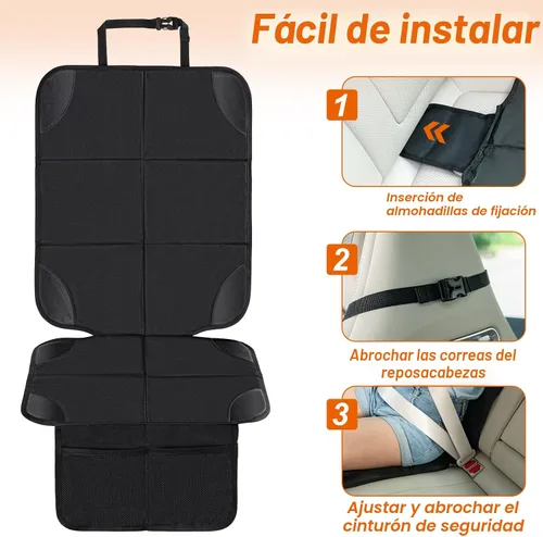 Vista 4 de Husfunov - Protector de asiento de auto, paquete de 2 unidades de almohadilla para asiento de auto, con el acolchado más grueso y respaldo
