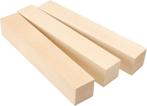 Vista 5 de SHEUTSAN 8 bloques de tilo sin terminar, bloques de tallado de madera de 12 x 2 x 2 pulgadas para manualidades