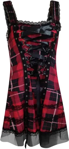 Vista 3 de Net Yarn - Vestidos con cordones y hombros descubiertos, ropa gótica para mujer, talla grande, vestido corto de encaje, vestidos medievales
