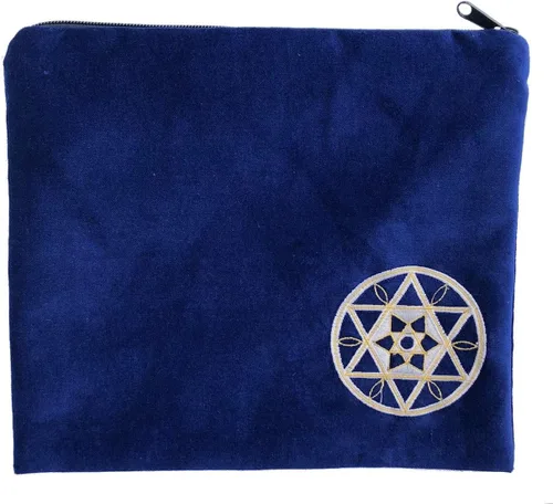 Vista 3 de Star Royal Tallit Set, con azul real, oro y plata