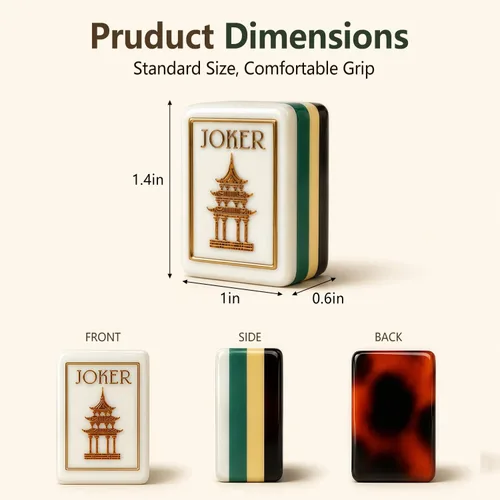 Vista 2 de American Mahjong Tile Set - Juego de 4 capas de acrílico Mah Jongg, Tortuga
