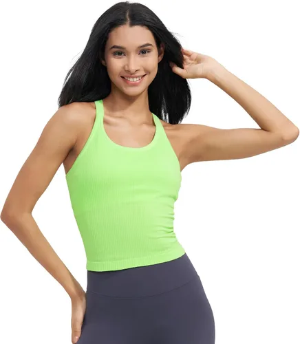 Vista 73 de sphinx cat - Camiseta corta de entrenamiento para mujer, camiseta sin mangas, acanalada, con espalda cruzada y brasier integrado