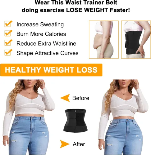 Vista 5 de CYDREAM Corsé de entrenamiento de cintura para mujer, faja de control de abdomen, faja de entrenamiento para el sudor, cinturón de apoyo