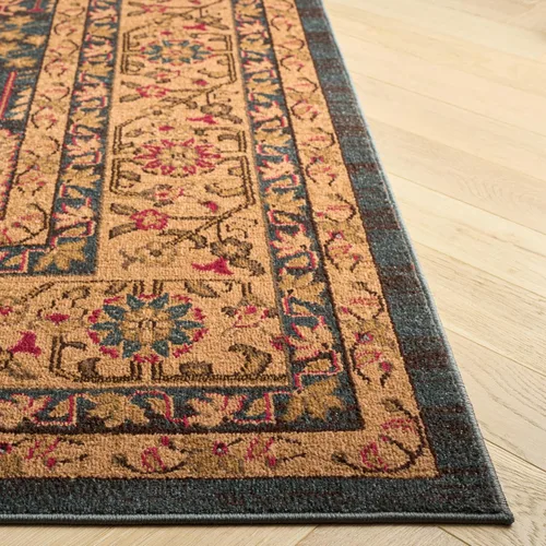 Vista 4 de SAFAVIEH Mahal Collection - Alfombra decorativa, 2.2 x 4 pies, azul marino y natural, diseño oriental tradicional, no desprende pelusa y de fácil